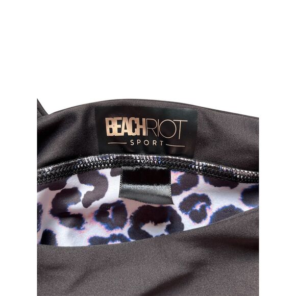 Beach Riot Women's Black Leopard Print Sports Bra Size Large Activewear Workout - Picture 5 of 6